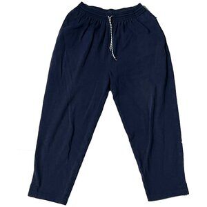 Liz Sport Women Navy Blue Natural Stretch Vintage Sweatpants Small
